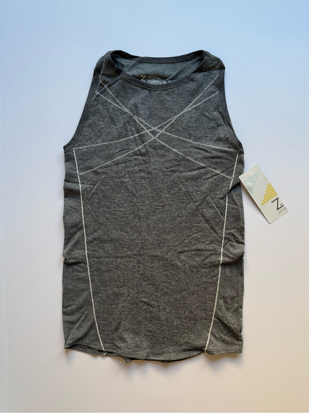 Z by Zella Grey Sleeveless Athletic Tank with Contrast Stitching, Size S